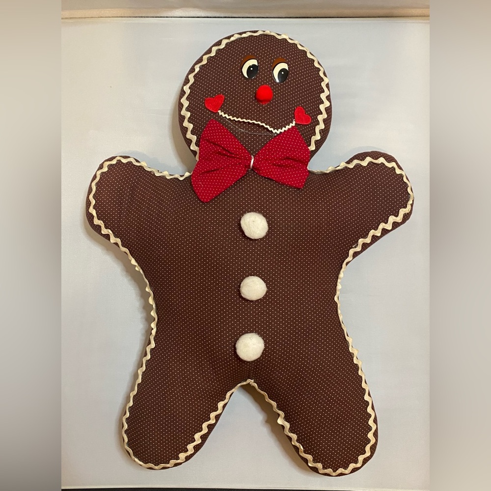 Vintage Large Heavy Gingerbread Man Pillow